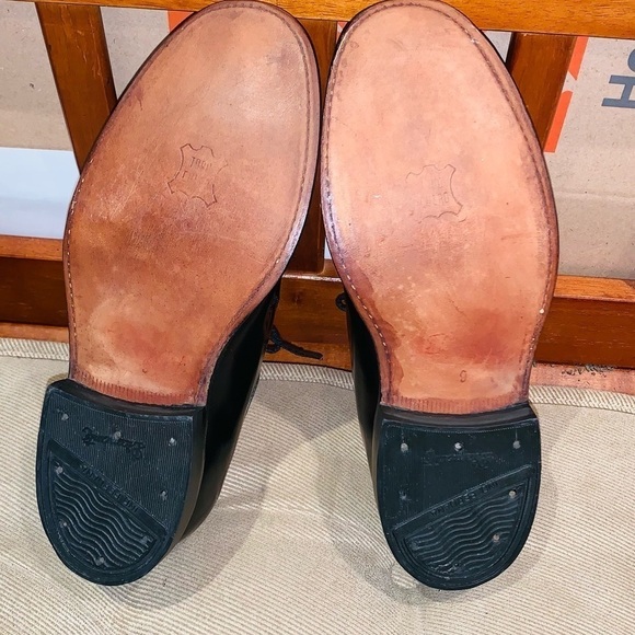 Diamanté Black Leather Derby Shoes. - Picture 4 of 15